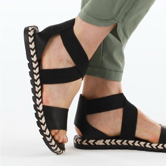Sorel Shoes - Women’s SOREL Ella II Black leather sandals- Size 8